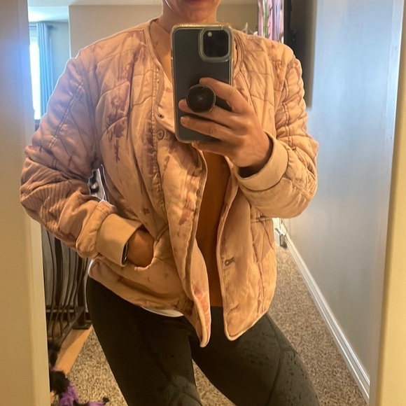 Marrakech Tie-dye Quilted Bomber Jacket Button Front M - Picture 3 of 13